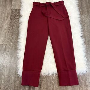 Club Monaco Womens Dress Pants Trousers Size 2 Belted Tie Waist Office Workwear